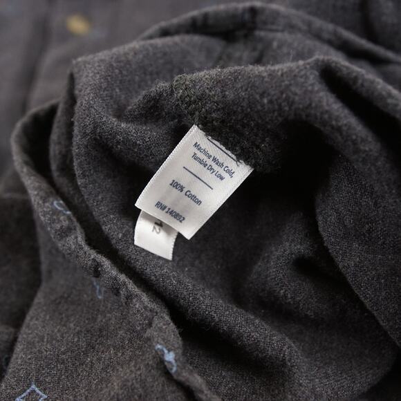 Marine Layer Poker Print Gray Long Sleeve Button Down Flannel Shirt Marge M - L - Picture 8 of 9